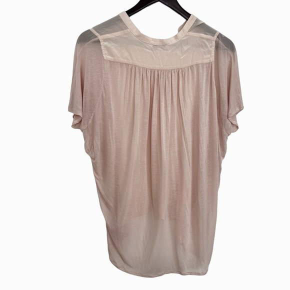 Aritzia Babaton flowy silk sheer pink short sleeve - Picture 3 of 8